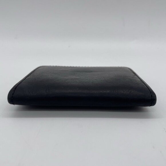 Vintage Rare COACH Black Leather Coin Holder Gold Snap Closer Fold Square Pouch - Picture 6 of 12